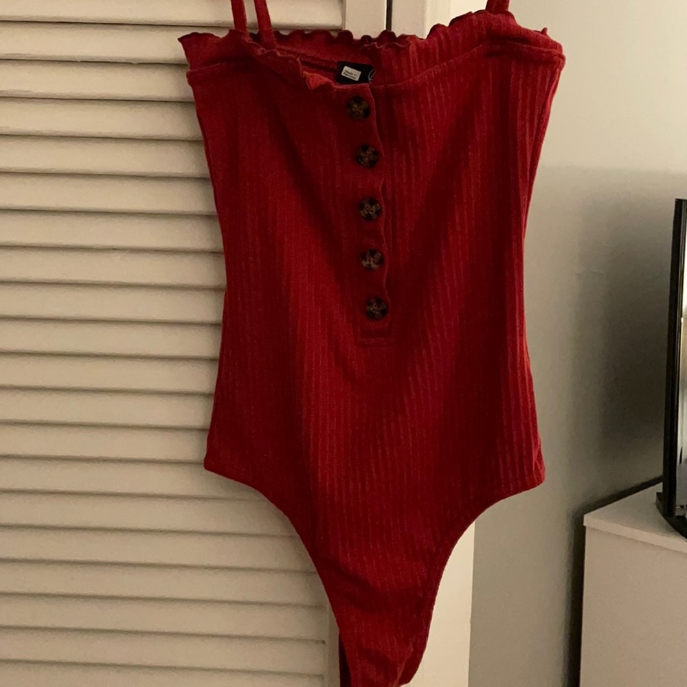 Missguided Red Bodysuit Size Small